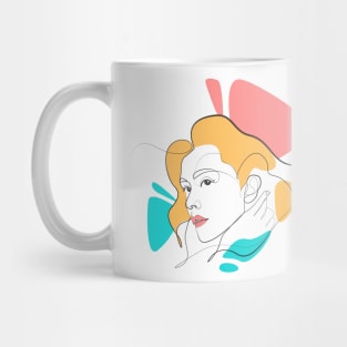 Beauty Women in Lineart from Side Mug